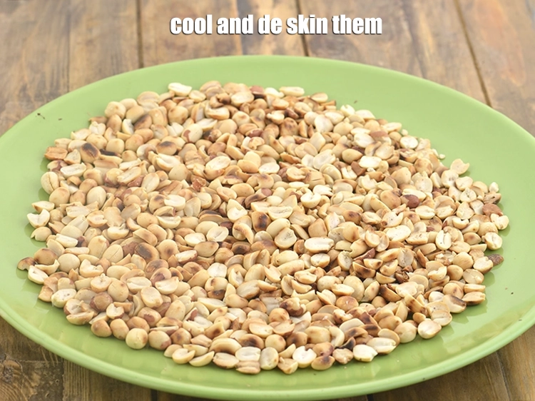 Step 2 – <p>Cool and de <strong>skin them</strong>.</p>