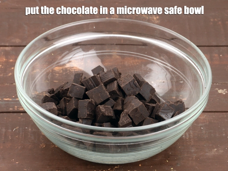 Step 21 – <p><span style="background-color:rgb(255,255,255);color:rgb(0,0,0);">Meanwhile, put the 1 cup chopped </span><a href="https://www.tarladalal.com/glossary-dark-chocolate-plain-chocolate-324i"><u>dark chocolate</u></a><span style="background-color:rgb(255,255,255);color:rgb(0,0,0);"> in a <strong>microwave</strong> safe …