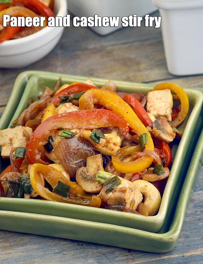 Step 7 – <p><strong>Thai Mushrooms, Paneer and Cashew stir fry | Thai vegetarian stir fry | paneer vegetable …