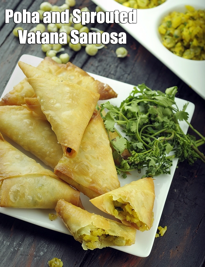 Step 20 – <p><strong>Poha and Sprouted Vatana Samosa</strong>.</p>