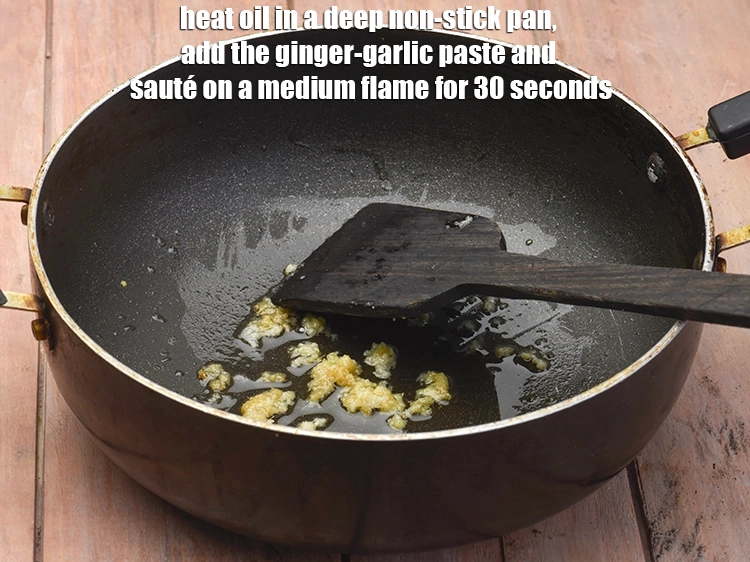 Step 2 – <p><span style="background-color:rgb(255,255,255);color:rgb(0,0,0);">Heat the 2 tsp </span><a href="https://www.tarladalal.com/glossary-oil-671i"><u>oil</u></a><span style="background-color:rgb(255,255,255);color:rgb(0,0,0);"> in a deep non-stick pan, add the …