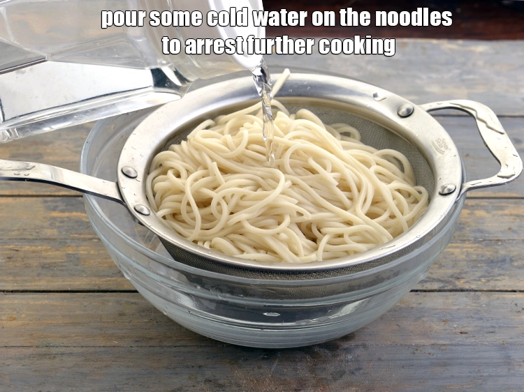 Step 11 – <p>Refresh&nbsp; <strong>Boiled Hakka Noodles</strong>&nbsp;under <strong>cold water</strong> so they do not stick to each other and …
