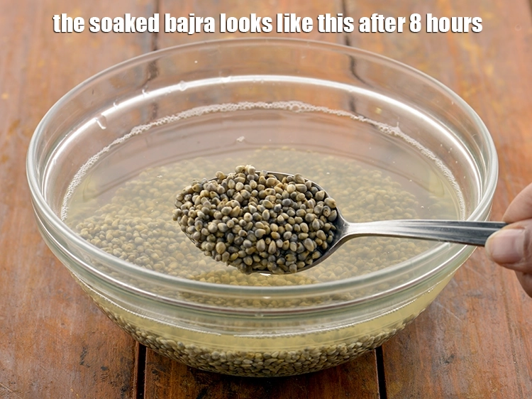 Step 5 – <p>The <strong>soaked bajra</strong> looks like this after 8 hours. Millets like bajra and nachni keep …