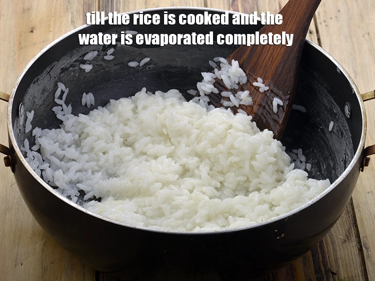 Step 8 – <p><span style="background-color:rgb(255,255,255);color:rgb(0,0,0);">Till the <strong>rice</strong> is cooked and the water is evaporated completely, while stirring occasionally.</span></p>
