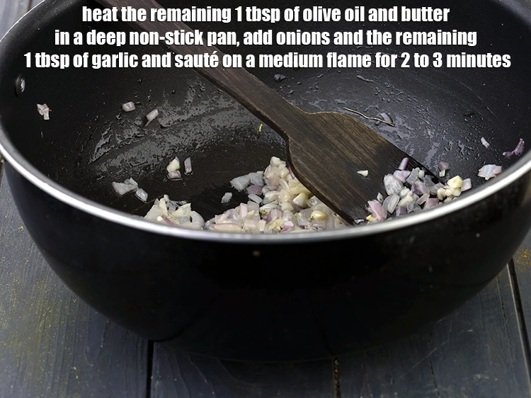 Step 3 – <p><span style="background-color:rgb(255,255,255);color:rgb(0,0,0);">Heat the remaining 1 tbsp. of </span><a href="https://www.tarladalal.com/glossary-olive-oil-451i"><u>olive oil</u></a><span style="background-color:rgb(255,255,255);color:rgb(0,0,0);"> and 1/2 tbsp </span><a …