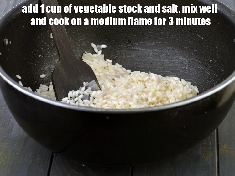 Step 5 – <p><span style="background-color:rgb(255,255,255);color:rgb(0,0,0);">Add 1 cup of </span><a href="https://www.tarladalal.com/basic-vegetable-stock-38556r"><u>basic vegetable stock</u></a><span style="background-color:rgb(255,255,255);color:rgb(0,0,0);"> and </span><a href="https://www.tarladalal.com/glossary-salt-namak-table-salt-418i"><u>salt </u></a><span style="background-color:rgb(255,255,255);color:rgb(0,0,0);">to …