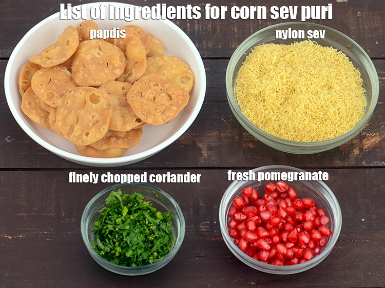 Step 1 – <p><strong>Corn Sev Puris ( Gluten Free). </strong><i><u>See list of ingredients for </u><strong><u>Corn Sev Puris ( …