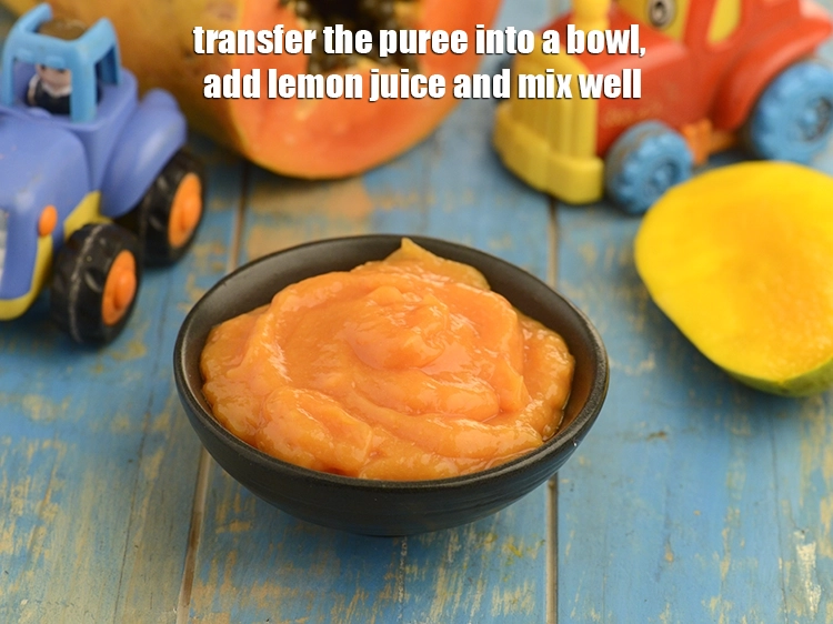 Step 3 – <p><span style="background-color:rgb(255,255,255);color:rgb(0,0,0);">Transfer the <strong>puree</strong> into a bowl, add 1/2 tsp </span><a href="https://www.tarladalal.com/glossary-lemon-nimbu-428i#ing_2754"><u>lemon juice</u></a><span style="background-color:rgb(255,255,255);color:rgb(0,0,0);"> and …