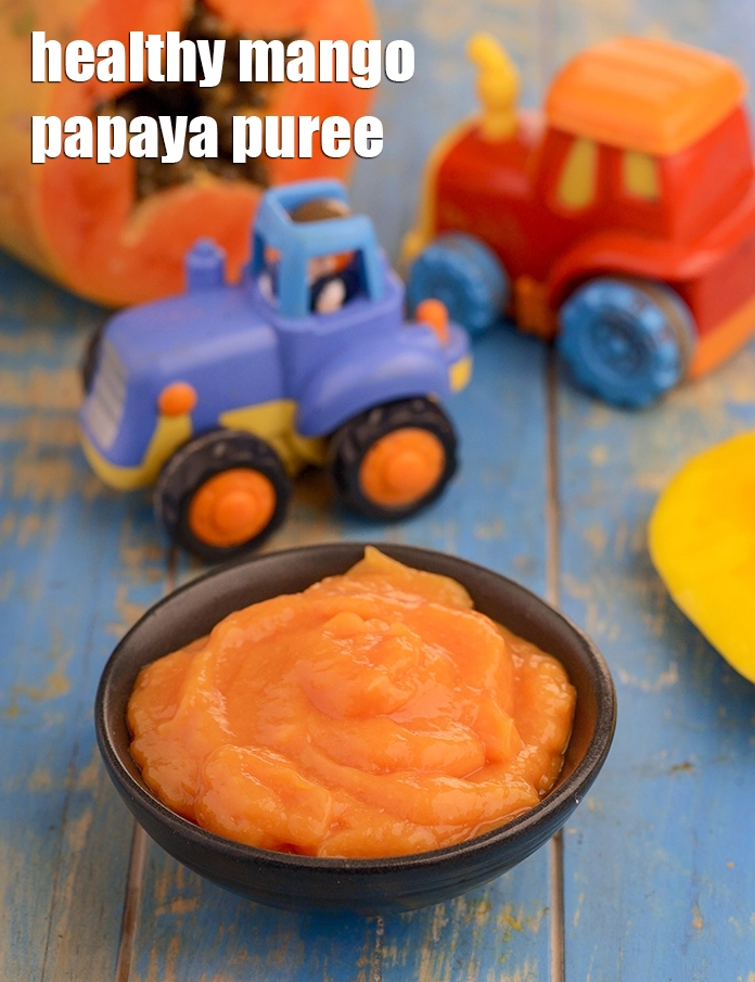 Step 4 – <p><span style="background-color:rgb(255,255,255);color:rgb(0,0,0);">Serve </span><strong>Papaya and Mango Puree for babies | &nbsp;no sugar, salt &nbsp;Papaya and Mango …