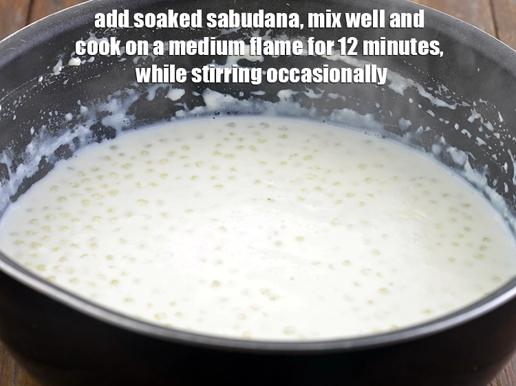 Step 9 – <p><span style="background-color:rgb(255,255,255);color:rgb(0,0,0);">Add the <strong>soaked</strong> </span><a href="https://www.tarladalal.com/glossary-sago-sabudana-605i"><u>sago (sabudana)</u></a><span style="background-color:rgb(255,255,255);color:rgb(0,0,0);">. Mix well and cook on a medium …