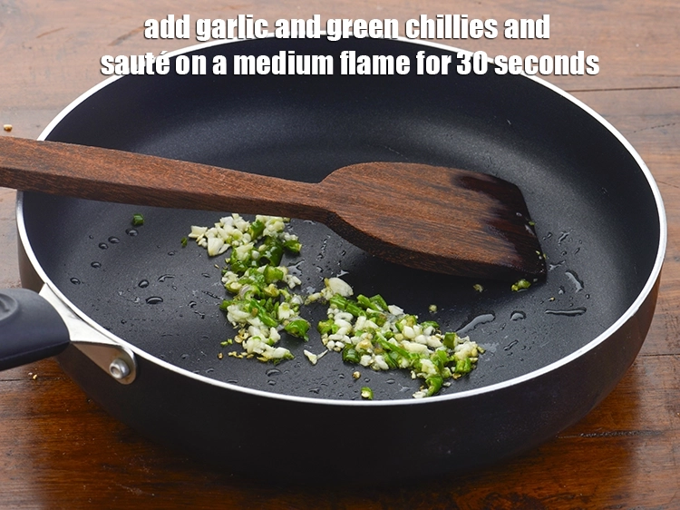 Step 3 – <p><span style="background-color:rgb(255,255,255);color:rgb(0,0,0);">Add the 2 tsp finely </span><a href="https://www.tarladalal.com/glossary-garlic-lehsun-lahsun-348i#ing_2370"><u>chopped garlic (lehsun)</u></a><span style="background-color:rgb(255,255,255);color:rgb(0,0,0);"> and 2 tsp finely …