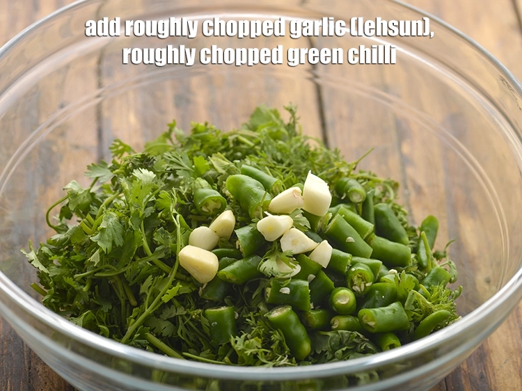 Step 9 – <p>Then add <span style="background-color:rgb(255,255,255);color:rgb(0,0,0);">1 tbsp roughly </span><a href="https://www.tarladalal.com/glossary-garlic-lehsun-lahsun-348i#ing_2370"><u>chopped garlic (lehsun)</u></a> and <span style="background-color:rgb(255,255,255);color:rgb(0,0,0);">4 </span><a href="https://www.tarladalal.com/glossary-green-chillies-hari-mirch-331i"><u>green …