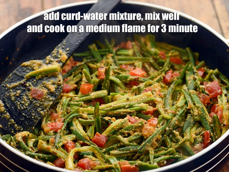 Step 22 – <p><span style="background-color:rgb(255,255,255);color:rgb(0,0,0);">Add the <strong>curd-water mixture</strong>, mix well and cook on a medium flame for 3 …