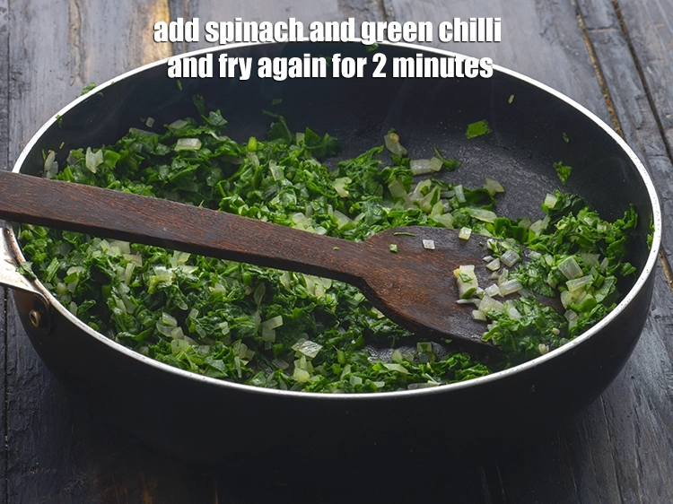 Step 5 – <p><span style="background-color:rgb(255,255,255);color:rgb(0,0,0);">Add the 2 1/4 cups finely </span><a href="https://www.tarladalal.com/glossary-spinach-palak-255i#ing_2362"><u>chopped spinach (palak)</u></a><span style="background-color:rgb(255,255,255);color:rgb(0,0,0);"> and 1 </span><a …