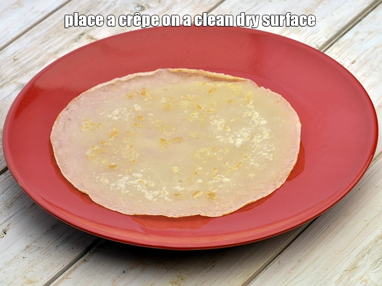 Step 4 – <p><span style="background-color:rgb(255,255,255);color:rgb(0,0,0);">To make </span><strong>Caramelised Banana Crêpes, </strong><span style="background-color:rgb(255,255,255);color:rgb(0,0,0);">Place a <strong>crêpe</strong> on a clean dry surface.</span></p>