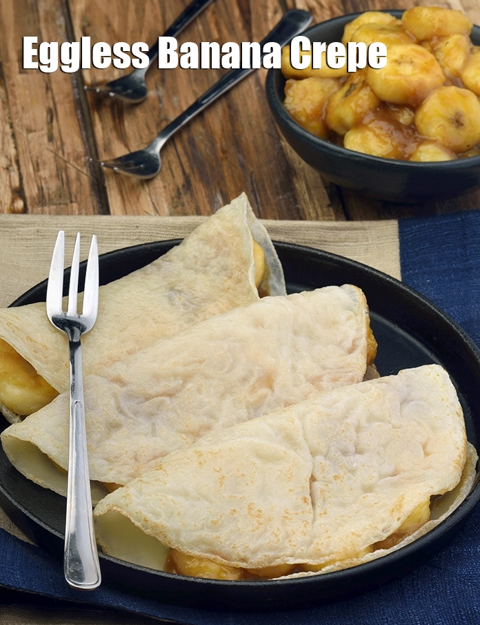 Step 9 – <p><span style="background-color:rgb(255,255,255);color:rgb(0,0,0);">Serve <strong>Caramelised Banana Crêpes, Eggless Banana Crêpe recipe</strong> immediately.</span></p>