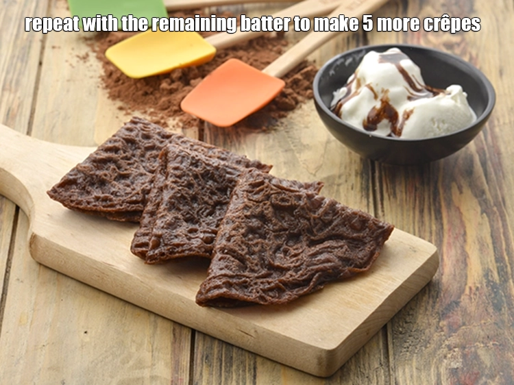 Step 10 – <p><span style="background-color:rgb(255,255,255);color:rgb(0,0,0);">Repeat with the remaining batter to make 5 more crêpes.</span></p>
