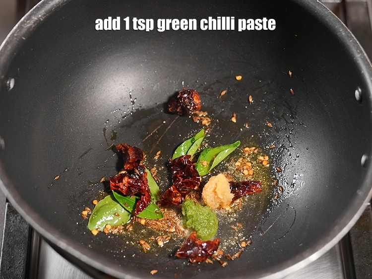 Step 23 – <p><span style="background-color:rgb(255,255,255);color:rgb(0,0,0);">Add 1 tsp </span><a href="https://www.tarladalal.com/glossary-green-chilli-paste-hari-mirch-ki-paste-mirchi-paste-333i"><u>green chilli paste</u></a><span style="background-color:rgb(255,255,255);color:rgb(0,0,0);">.&nbsp;Antioxidant&nbsp;</span><a href="https://www.tarladalal.com/recipes-for-Juices-Rich-in-Vitamin-C-805"><u>vitamin C</u></a><span style="background-color:rgb(255,255,255);color:rgb(0,0,0);">&nbsp;in&nbsp;</span><a href="http://www.tarladalal.com/recipes-using-green-chillies-331"><u>green chillies</u></a><span style="background-color:rgb(255,255,255);color:rgb(0,0,0);">&nbsp;protects …