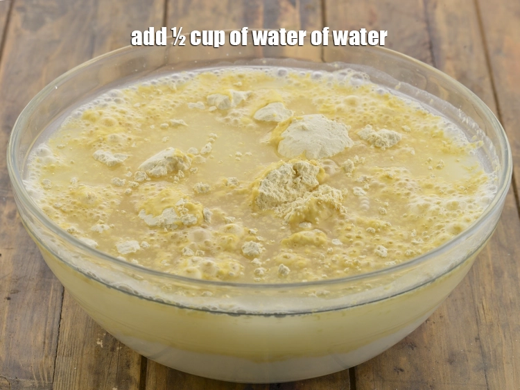 Step 7 – <p><span style="background-color:rgb(255,255,255);color:rgb(0,0,0);">Add ½ cup of <strong>water.</strong> If you like thick texture of </span><strong>Gujarati kadhi</strong><span style="background-color:rgb(255,255,255);color:rgb(0,0,0);">, …