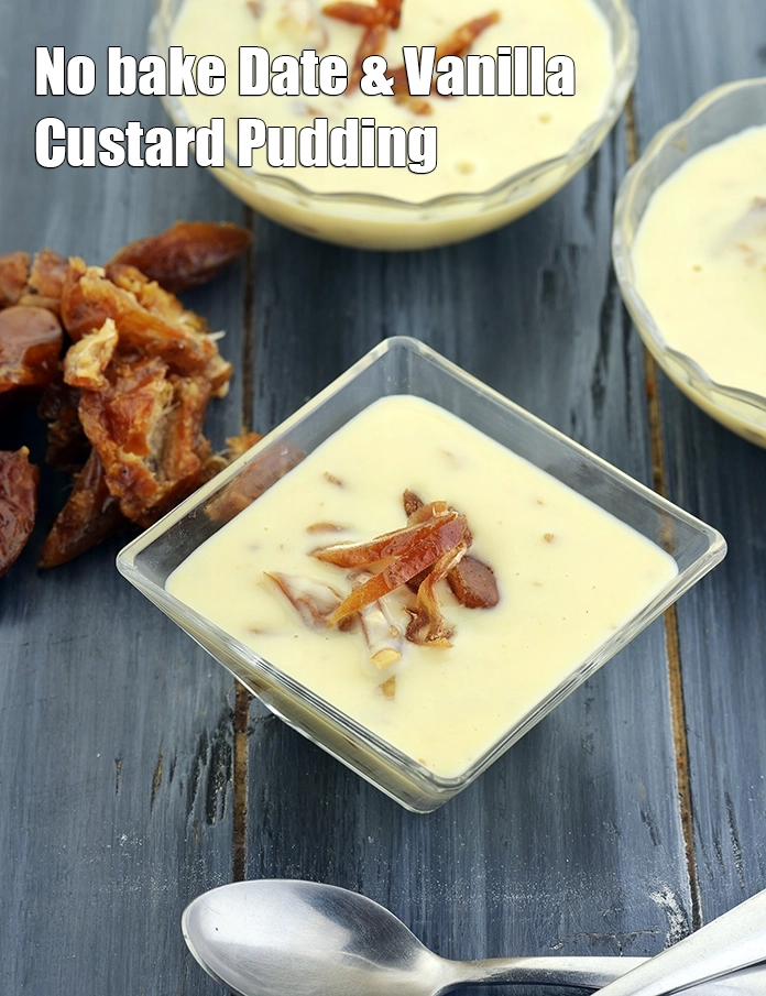 Step 11 – <p><strong>Eggless Date and Custard Dessert | No bake Date &amp; Vanilla Custard Pudding | Indian-Style …