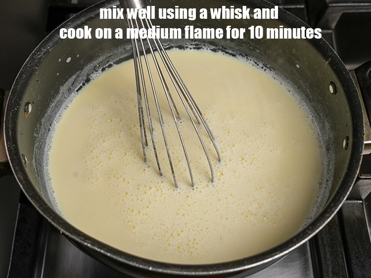 Step 7 – <p><span style="background-color:rgb(255,255,255);color:rgb(0,0,0);">Mix well using a whisk and cook on a medium flame for 10 minutes …