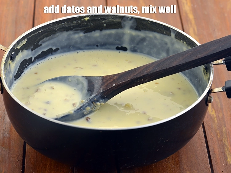 Step 9 – <p><span style="background-color:rgb(255,255,255);color:rgb(0,0,0);">Add the 3/4 cup deseeded and </span><a href="https://www.tarladalal.com/glossary-dates-khajur-391i#ing_3411"><u>sliced dates (khajur)</u></a><span style="background-color:rgb(255,255,255);color:rgb(0,0,0);"> and 2 tbsp. …