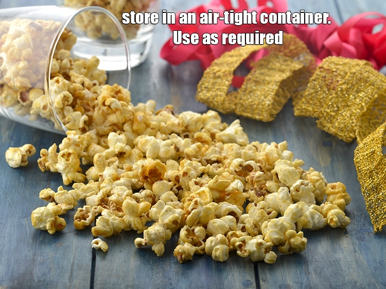 Step 12 – <p><span style="background-color:rgb(255,255,255);color:rgb(0,0,0);">Store <strong>Caramel Popcorn</strong> in an air-tight container. Use as required.</span></p>