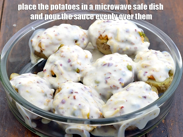 Step 11 – <p><span style="background-color:rgb(255,255,255);color:rgb(0,0,0);">Place the <strong>potatoes</strong> in a <strong>microwave</strong> safe dish and pour the </span><span style="background-color:rgb(255,255,255);color:rgb(13,13,13);">3/4 cup …