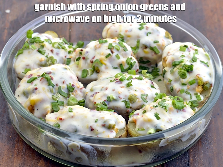 Step 12 – <p><span style="background-color:rgb(255,255,255);color:rgb(0,0,0);">Garnish with 1 tbsp. finely </span><a href="https://www.tarladalal.com/glossary-spring-onion-greens-hare-pyaz-ke-patte-445i#ing_2424"><u>chopped spring onion greens</u></a><span style="background-color:rgb(255,255,255);color:rgb(0,0,0);"> and microwave on …