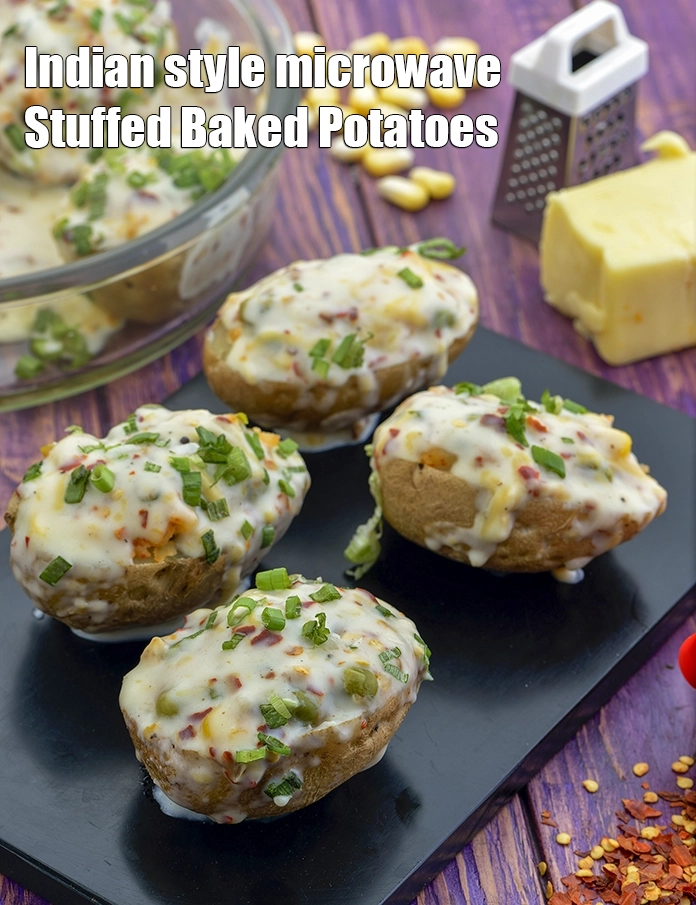 Step 14 – <p><strong>Stuffed Baked Potatoes | Indian style microwave Stuffed Baked Potatoes</strong>.</p>