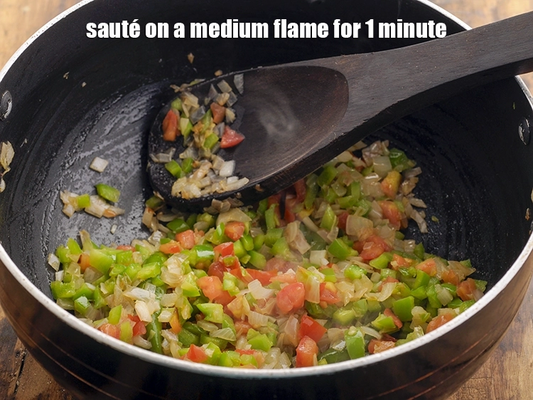 Step 13 – <p><strong>Sauté</strong> on a medium flame for 1 minute.</p>