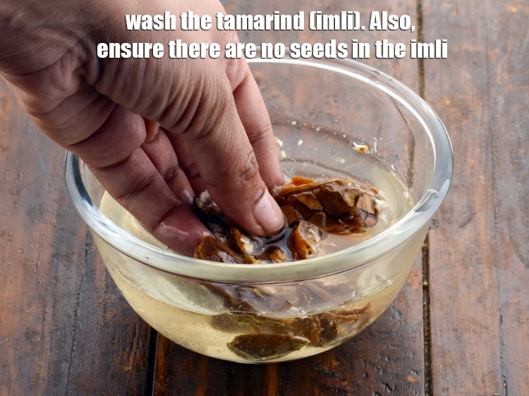 Step 2 – <p><span style="background-color:rgb(255,255,255);color:rgb(0,0,0);">Wash the 2 tbsp. deseeded </span><a href="https://www.tarladalal.com/glossary-tamarind-imli-630i"><u>tamarind (imli)</u></a><span style="background-color:rgb(255,255,255);color:rgb(0,0,0);">. Also, ensure there are no …