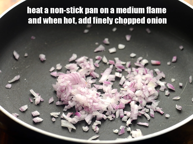 Step 10 – <p>To make <strong>paneer mutter mixture</strong> for&nbsp;<strong>green peas brown rice biryani</strong>, heat a non-stick pan on …