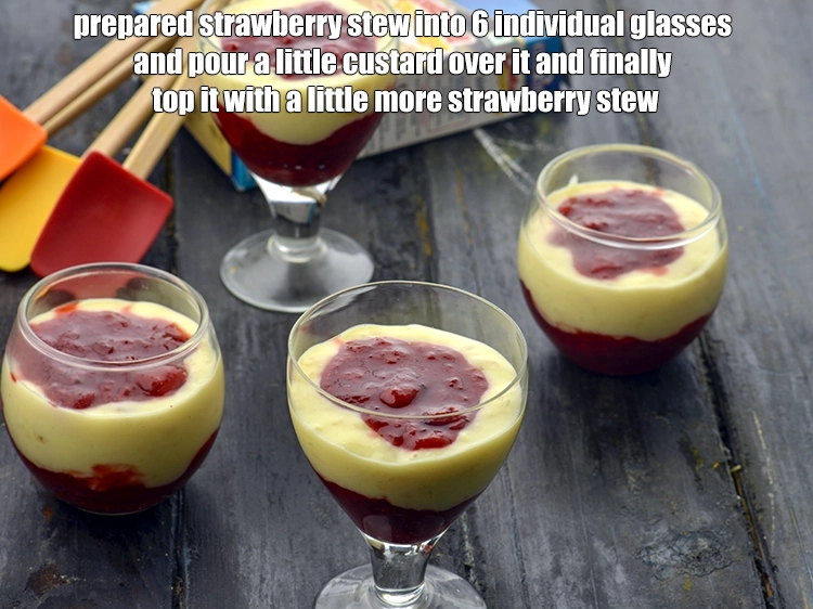 Step 10 – <p>To make the <strong>Strawberry Stew with Banana Custard</strong>, <span style="background-color:rgb(255,255,255);color:rgb(0,0,0);">Pour little of the <strong>prepared strawberry …