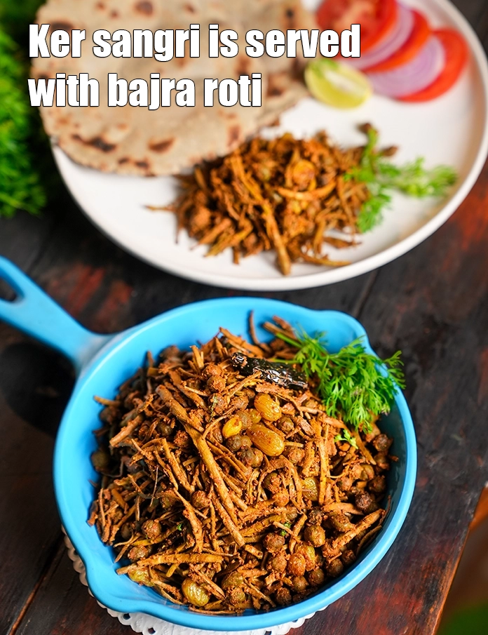 Step 46 – <p><strong>Ker sangri</strong> is served with <a href="https://www.tarladalal.com/bajra-roti-3892r">bajra roti</a>. You could also server it <a href="https://www.tarladalal.com/roti--how-to-make-soft-roti-or-phulka-or-chapati-38565r">roti</a> …