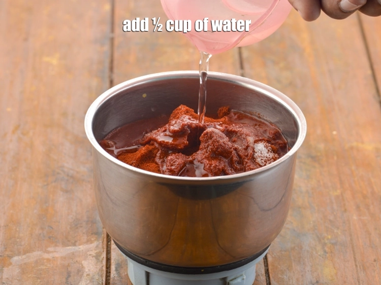 Step 8 – <p>Add ½ cup of <strong>water</strong>.</p>