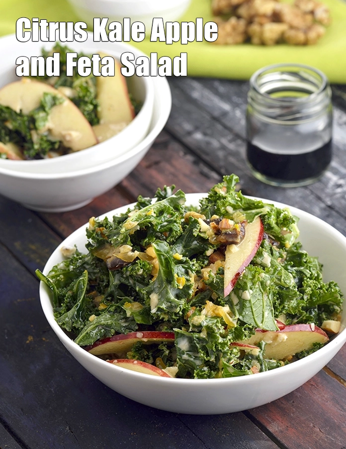 Step 4 – <p><strong>Citrus Kale Apple and Feta Salad</strong>.</p>