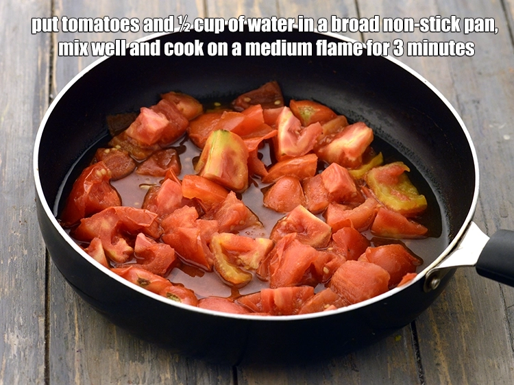 Step 5 – <p><span style="background-color:rgb(255,255,255);color:rgb(0,0,0);">Combine the 2 cups roughly </span><a href="https://www.tarladalal.com/glossary-tomatoes-tamatar-639i#ing_2361"><u>chopped tomato</u></a><span style="background-color:rgb(255,255,255);color:rgb(0,0,0);"> and ½ cup of <strong>water …
