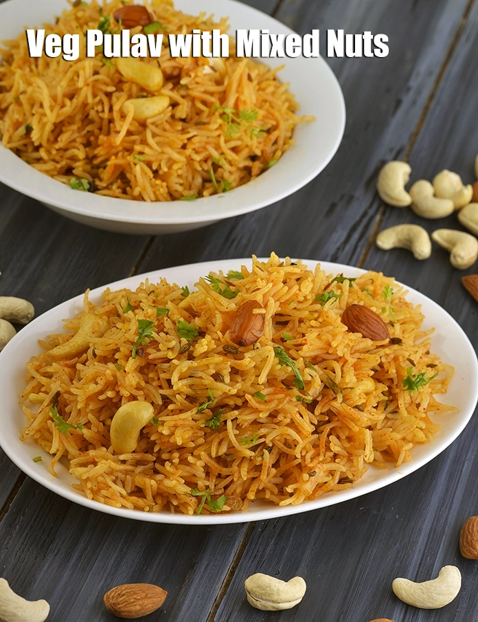 Step 18 – <p><strong>Kashmiri Pulao, Veg Pulav with Mixed Nuts</strong>.</p>