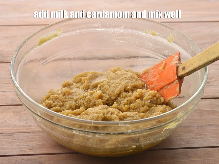 Step 5 – <p><span style="background-color:rgb(255,255,255);color:rgb(0,0,0);">Add the 3 tbsp. </span><a href="https://www.tarladalal.com/glossary-milk-doodh-full-cream-milk-514i"><u>milk</u></a><span style="background-color:rgb(255,255,255);color:rgb(0,0,0);"> and 1/4 tsp </span><a href="https://www.tarladalal.com/glossary-cardamom-powder-elaichi-powder-265i"><u>cardamom (elaichi) powder</u></a><span …