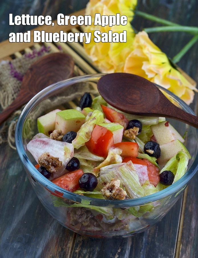 Step 5 – <p><strong>Lettuce, Green Apple and Blueberry Salad</strong>.</p>