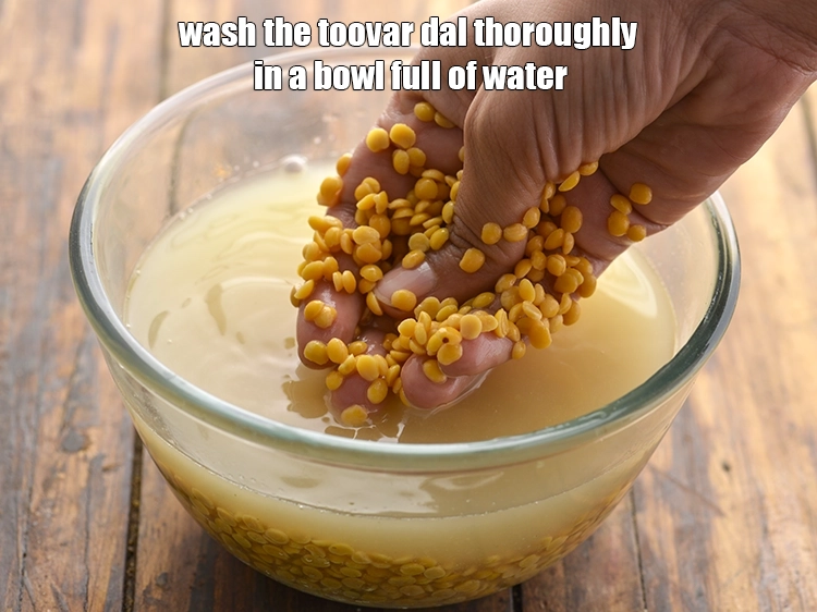 Step 1 – <p>To make the <strong>Toovar Dal with Onions</strong>, <span style="background-color:rgb(255,255,255);color:rgb(0,0,0);">Wash the 1 cup </span><a href="https://www.tarladalal.com/glossary-toovar-dal-arhar-dal-toor-dal-split-pigeon-peas-tur-dal-955i"><u>toovar (arhar) …