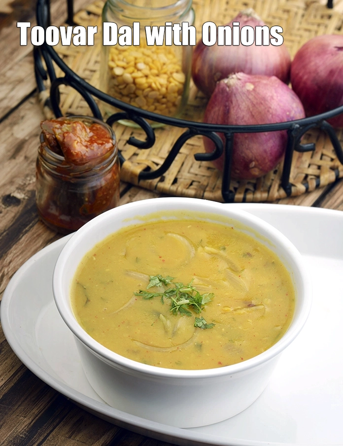 Step 12 – <p><span style="background-color:rgb(255,255,255);color:rgb(0,0,0);">Serve <strong>Toovar Dal, Toovar Dal with Onions</strong> hot.</span></p>