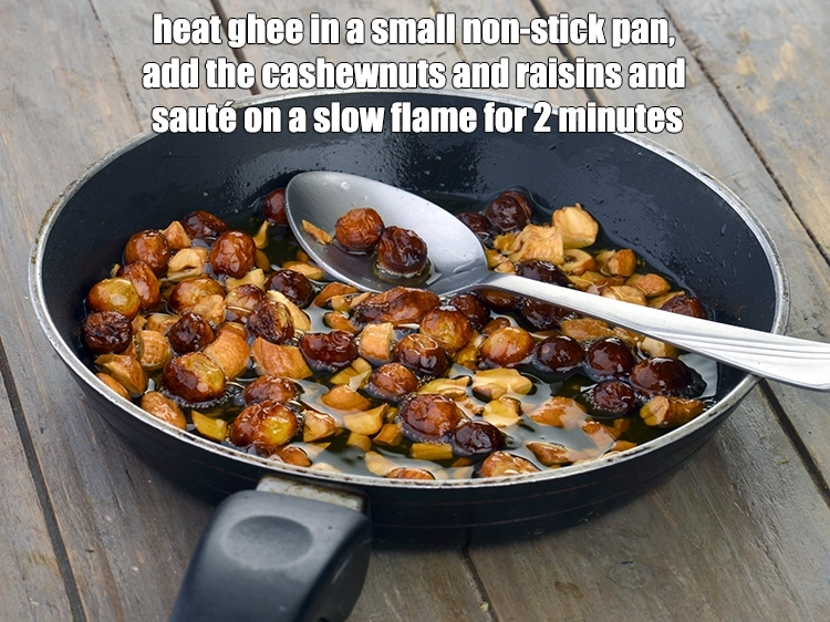 Step 5 – <p><span style="background-color:rgb(255,255,255);color:rgb(0,0,0);"><strong>For the tempering</strong>, heat the 2 tbsp. </span><a href="https://www.tarladalal.com/glossary-ghee-245i"><u>ghee</u></a><span style="background-color:rgb(255,255,255);color:rgb(0,0,0);"> in a small non-stick …