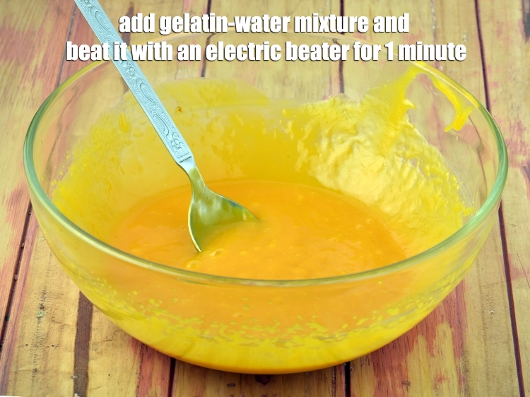 Step 4 – <p><span style="background-color:rgb(255,255,255);color:rgb(0,0,0);">Add it to the <strong>mango pulp</strong> and <strong>beat it</strong> with an electric beater for …