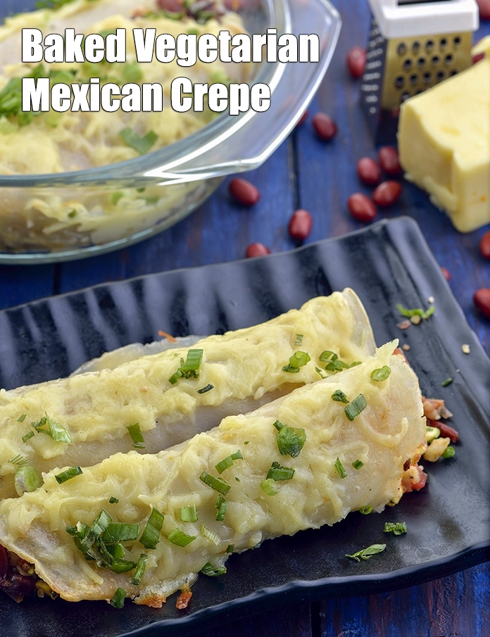 Step 19 – <p><strong>Mexican Crepes | Rajma paneer crepe | Baked Vegetarian Mexican Crepe</strong>.</p>