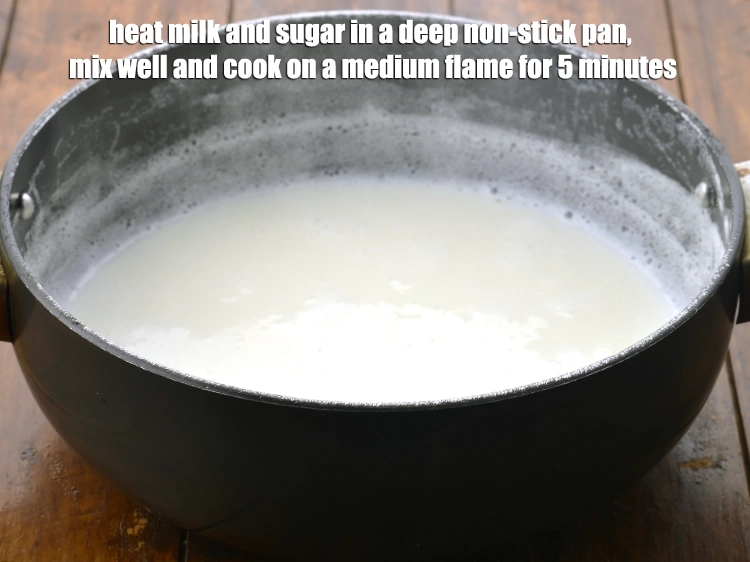 Step 3 – <p><span style="background-color:rgb(255,255,255);color:rgb(0,0,0);">To make the <strong>pudding</strong>, Heat the 2 1/2 cups </span><a href="https://www.tarladalal.com/glossary-milk-doodh-full-cream-milk-514i"><u>milk</u></a><span style="background-color:rgb(255,255,255);color:rgb(0,0,0);"> and 1/4 …