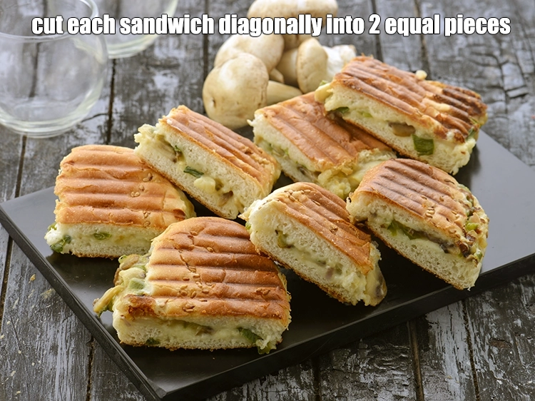 Step 15 – <p><span style="background-color:rgb(255,255,255);color:rgb(0,0,0);"><strong>Cut </strong>each <strong>sandwich</strong> <strong>diagonally</strong> into 2 equal pieces. </span>Repeat steps 3 to 5 to …