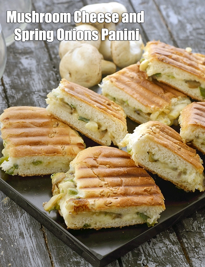Step 16 – <p><span style="background-color:rgb(255,255,255);color:rgb(0,0,0);">Serve <strong>Mushroom Cheese and Spring Onions Panini</strong> immediately.</span></p>