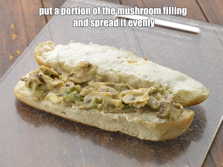 Step 10 – <p><span style="background-color:rgb(255,255,255);color:rgb(0,0,0);">Take one <strong>bread roll</strong> and on the lower halve of the bread roll put …